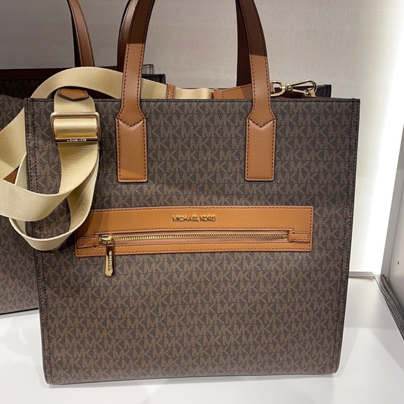 MICHAEL KORS KENLY LARGE NS GRAPHIC LOGO TOTE SATCHEL SHOULDER BAGMK SIGNATURE - Picture 16 of 16